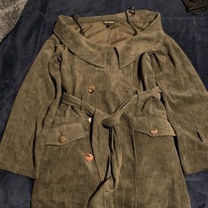 Corduroy off the shoulder dress